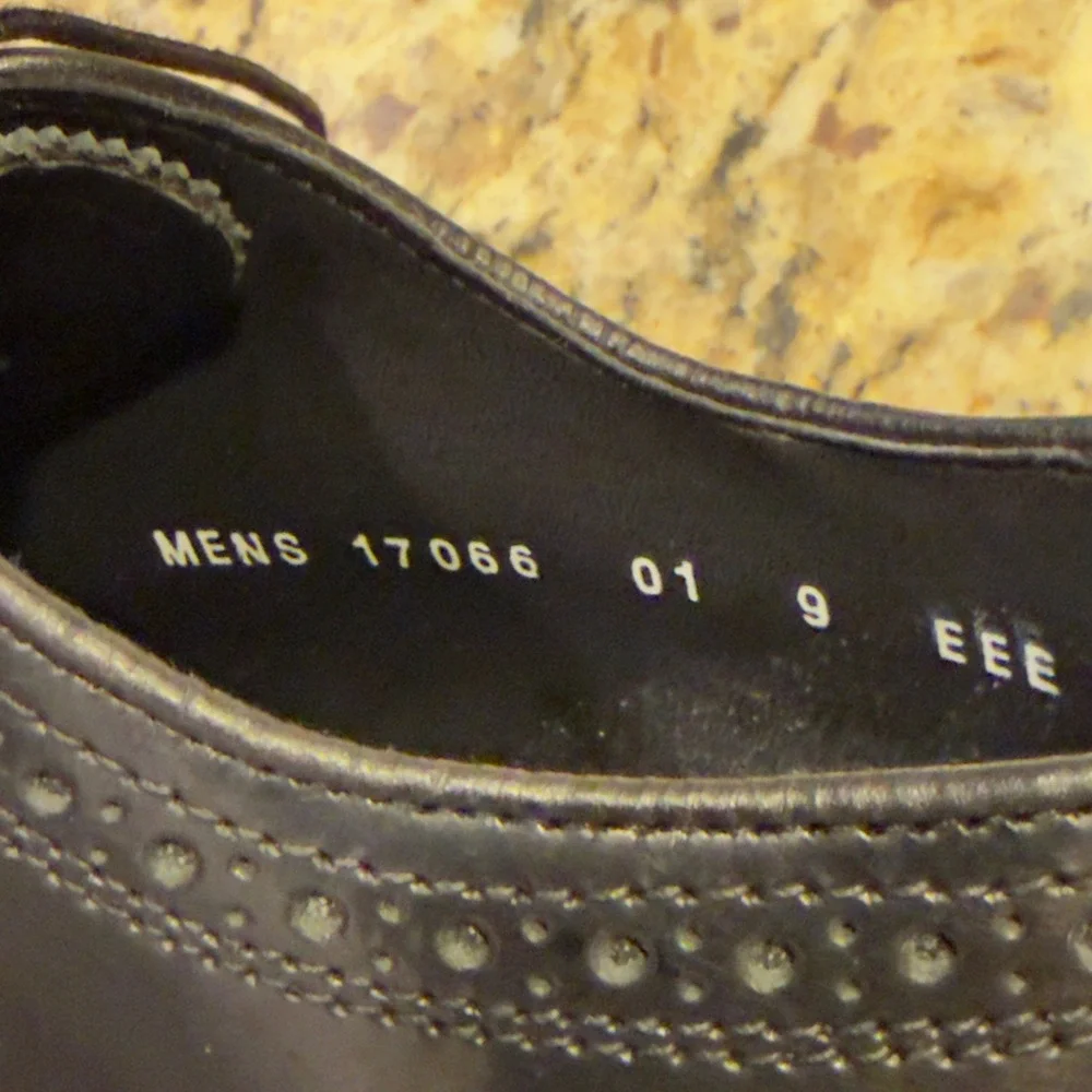 Florsheim Mens Lexington Wingtip Oxford 17066-01 Dress Shoes 9 EEE Black Leather